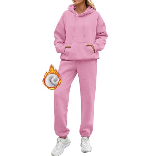 Ensemble jogging femme de survêtement avec poches cordon hiver