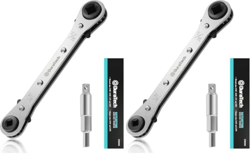 Image of DURATECH 4 IN 1 HVAC Service Wrench, 3 /16 inch, 1 /4 inch, 5 /16 inch, 3 /8 inch, Air Conditioning & Refrigeration Equipment, Hex Bit Adapter (Pack of 2)