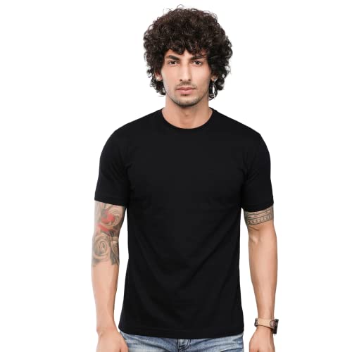 Image of Men's Pure Cotton Round Neck Half Sleeve Plain T-Shirt