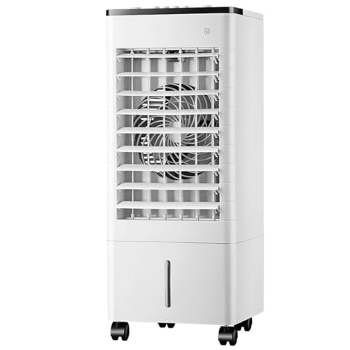 Raffreddatore d'aria evaporativo portatile, capacità 9L, telecomando, 3 impostazioni di velocità, ventola oscillante, ad alta efficienza energetica per casa, ufficio, camera da letto, funzionamento