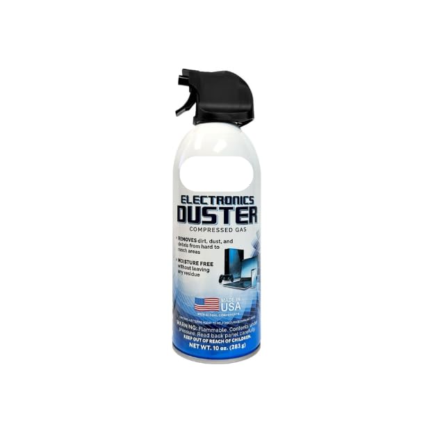 Compressed Gas Electronics Duster Spray 10 oz Powerful Air Duster for Computer Keyboard Laptop Office Equipment Moisture-Free Residue-Free