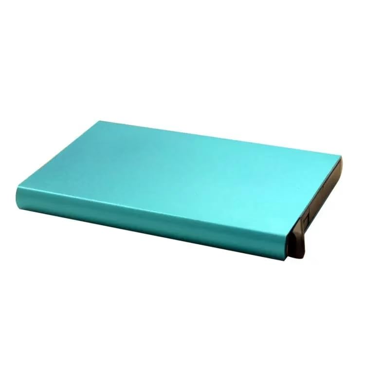 Minimalist Aluminum Slim Wallet RFID Blocking Money Clip, Black/White, Minimalist (Blue cardcase 5)