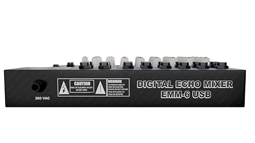 Image of DaBeatz 6-Channel Stereo Echo DJ Sound Mixer for Parties, Stage Effects, Weddings, Diwali Giving Your Occasion an Impressive Output. (Black) (EMM-6)