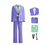 Kira Yoshikage Cosplay Outfit Purple Suit Coat Shirt Tie Full Set JJBA Costume Yoshikage Kira Suit for Men and Women