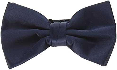 STACY ADAMS Men's Satin Solid Bow Tie, Navy, One Size