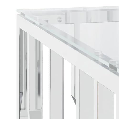 Table basse acier inoxydable verre robuste pour éviter les rayures - 6