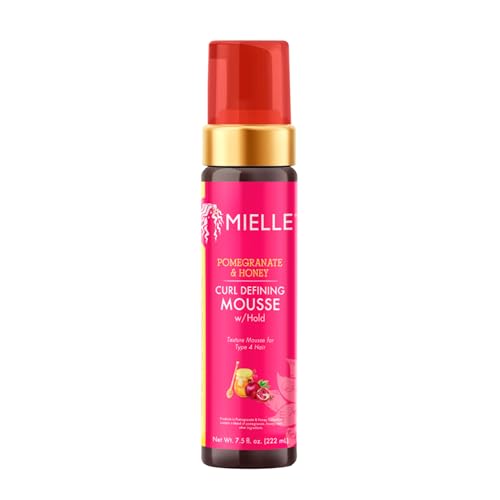 Mielle Pomegranate & Honey Curl Defining Mousse Moisturising Styling Foam for Curls & Coils Defines Controls Frizz & Provides Long-Lasting Hold 222 ml