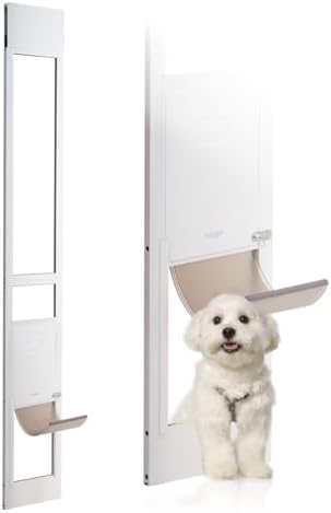 VEVOR Puerta Corrediza de Vidrio para Perros Altura Ajustable 209...