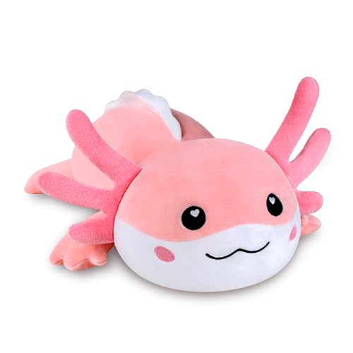 Puffpals カスミサンショウウオ ぬいぐるみ 動物 抱き枕 ふわふわ もちもち 抱きまくら プレゼント (ピンク(50cm))