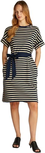 Tommy Hilfiger Robe Femme Cotton Interlock à Nouer, Multicolore (Breton STP N Sky/Country Ivory), XXL
