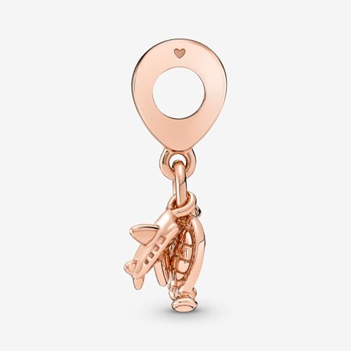 PANDORA Airplane, Globe & Suitcase Triple Dangle Charm - Gift for Her - Compatible Moments Rose Charm - With Gift Box4