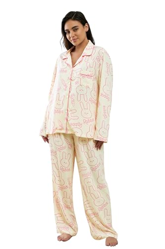 Image of YiNi LuLu Womens Pajamas Set 2 Piece Long Sleeve Sleepwear Button Down Pjs Lounge Set Nightwear with Pockets