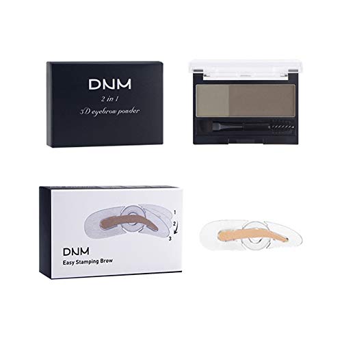 Grospe 2 in 1 Eyebrow Powder,Lazy Two-color Eyebrow,Adjustable Eyebrow Stamp,Waterproof Eyebrow Pencil (4# Eyebrow Stamp)