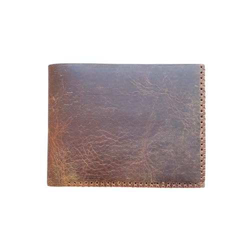 SAIGON handicraft Genuine Leather Wallet for Men - Mens Handmade Stitch Vintage Leather Wallet -...