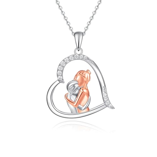 Collier pour sœur en argent de qualité supérieure avec pendentif cœur