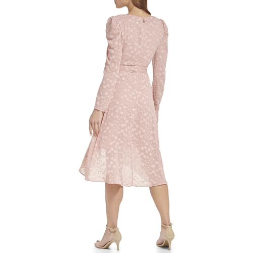 Image of Tommy Hilfiger Adaptive Women's Midi Long Sleeve Faux Wrap Chiffon Dress