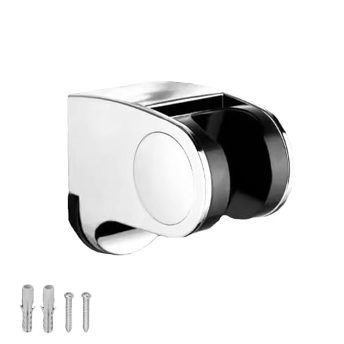 Soporte para alcachofa de ducha, soporte de ducha ajustable, soporte para alcachofa de ducha, superficie cromada, soporte ajustable para ducha de mano, con tornillo, para fijar el cabezal de ducha en