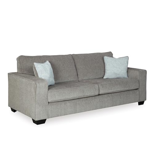 Signature Design by Ashley Altari Modern Sofa with 2 Accent Pillows, Light Gray