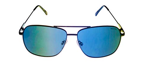Kenneth Cole Rectangle Metal Aviator Mens Gunmetal Sunglass, Blue Flash Lens KC1371. 8V2