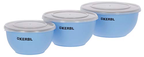 Kerbl Pet Edelstahlnapf Set mit Deckel blau, 550ml/900ml/1200ml