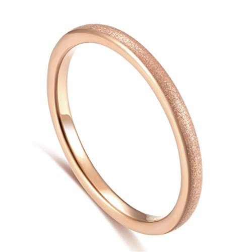 Womens 2mm Tungsten Carbide Band Sand Blast Finish Rose Gold Wedding Engagement Domed Ring Size 7