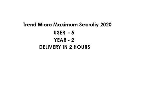 Image of Trend Micro Maximum Security Antivirus 2020 YEAR 2 USER 5 Email Delivery in 2 Hours