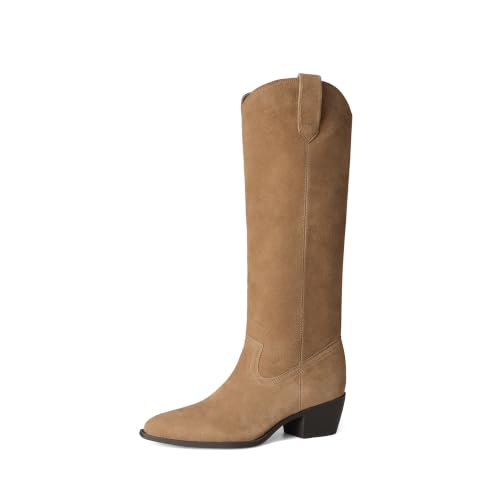 DREAM PAIRS Suede Knee High Fall Tall Boots for Women,Brown,6.5 - image 1