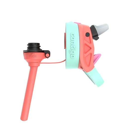 Image of Contigo Autospout Kids Water Bottle, 14oz, Pack of 1, Coral /Llamas