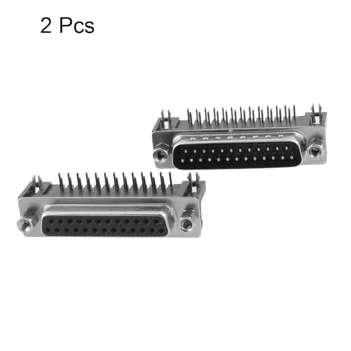 uxcell Conectores D-sub DB25 macho y hembra ángulo recto 2 piezas miniatura 2