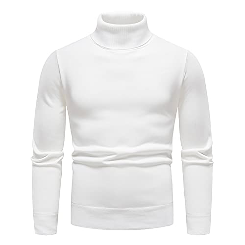 Ymosrh Men's Turtleneck Sweater Slim Fit Lightweight Knitted Pullover Casual Dressy Tops Thermal Sweaters, M-4XL4