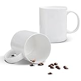 Chulan Bone China Coffee Mugs, 14oz White Coffee Mugs Set of 2, Over 45% Bone Content Ceramic Mug for Cocoa, Lightweight Break Resistant Porcelain Latte Mugs with Large Handle, Dishwasher ＆ Oven Safe