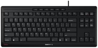Cherry Stream Keyboard TKL Wired USB Keyboard TenKeyLess Compact Version Without Number Pad. Super Silent Keystroke. Ideal for Office. (Single Pack) Black