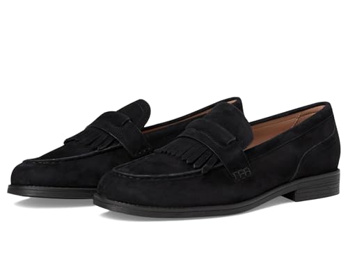 Cole Haan Women's Stassi Kiltie Loafers, Black Suede, 8-B US
