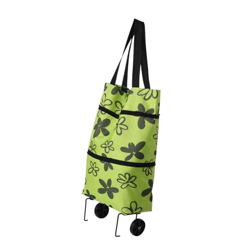 Alipis Carro de Compras tirado a Mano Bolsa Plegable Carrito de Compras portátiles Bolsas de Compras Bolsa de Carro de Compras Bolsa de supermercado Reutilizable Tela Oxford