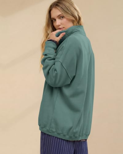Image of Gacaky Sweatshirt for Women Oversized Casual Long Sleeve Button Henley Neck Pullover Tops Fashion Outfits Clothes