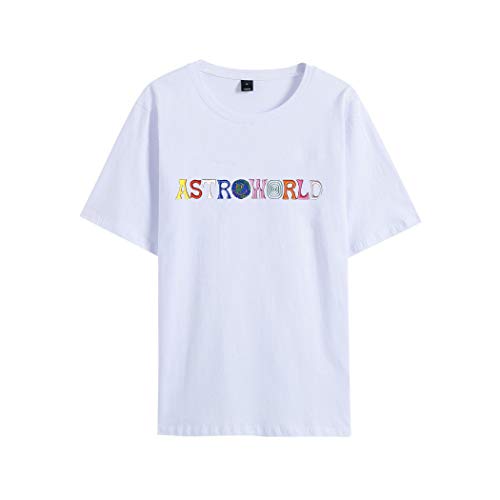 LSJTZ Travis Scott Astroworld Kurze Ärmel, Männer und Frauen der gleiche Punkt, im Sommer, eine Vielzahl von Farben,Weiß,L Cover