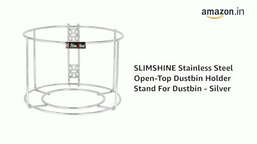 Image of FineArts Bin Holder K Fine Stainless Steel Wall Mount Dustbin Stand for Kitchen & Bathroom Garbage Bin Holder Space Saving Waste Bin Support Rack.