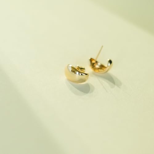 Boucles d'oreilles créoles ouvertes goutte d'eau en argent plaqué or