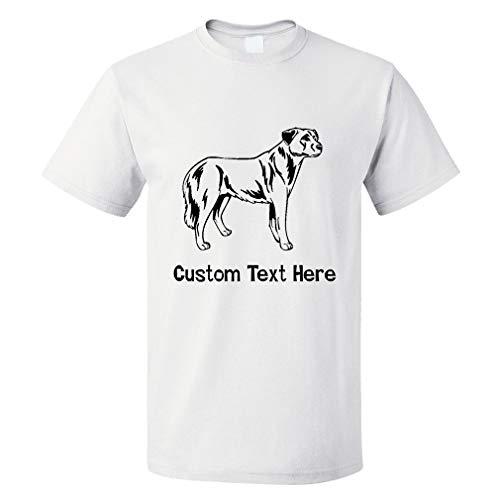 Custom Funny Graphic T Shirts for Men Anatolian Shepherd Dog Black Cotton Top White Personalized Text Here X Large