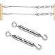 Plstod 2 Stück Spannschloss M8 Verstellbare Spannschloss Edelstahl 304 Seilspanner mit Haken und Ösen, Drahtspanner für Sonnensegel, Seil, Gartendraht, oder Wäscheleine zu Spannen