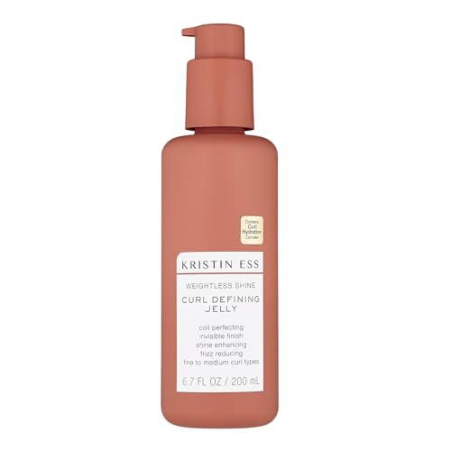 Kristin Ess Weightless Shine Curl Defining Jelly with Glycolic Acid - For Curly Hair, Frizz Control, Humidity Shielding, Vegan, Color + Keratin Safe