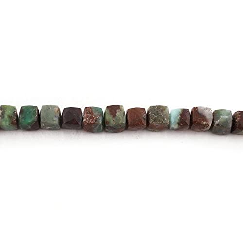 Chrysoprase bio en perles cubes facettées pour créer des bijoux bohèmes chics d'été SB1319