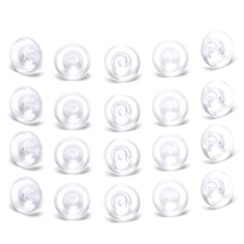 GANYKQ 100 Packs Premium Upgrade Soft Clear Earring Backs Stopper Accessories