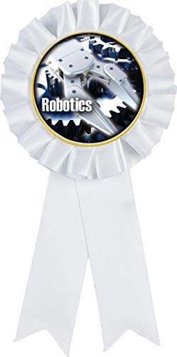 Cinta blanca para premios Robotics Rosette 3.25x6.5 in miniatura 1