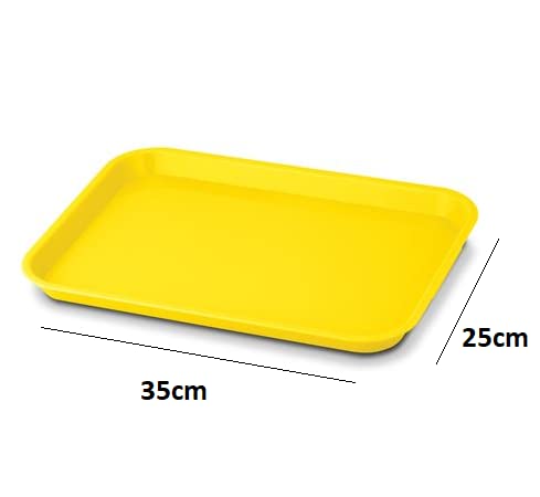 3 Pcs Dental Flat Tray Size B Autoclavable 250F Medical Procedure Instrument Set Up Flat Tray Size B - Neon Yellow