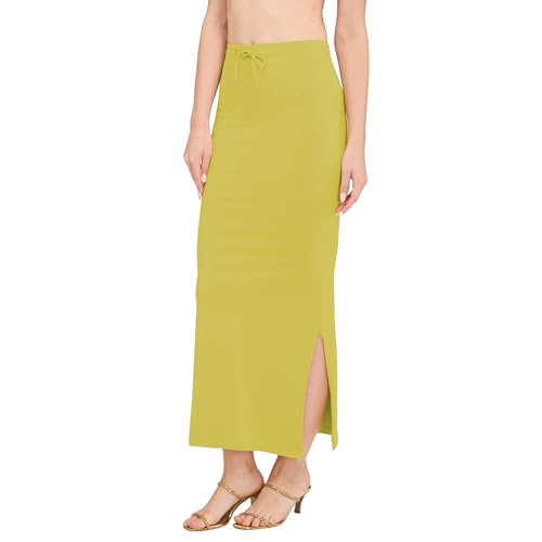 Image of DESI GIRL Cotton Lycra Stretchable Saree Shapewear Petticoat with Drawstring for Women | Fishcut Saree Petticoat with Side Slit for Easy Movement | Saree Shaper | Long inskirt