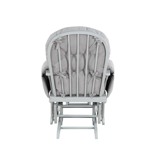 Image of Suite Bebe Mason Nursery Rocking Chair with Ottoman, Wooden Glider for Baby Nursing, Smooth Gliding Rocker, Gray and Oyster