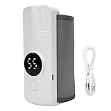 Qcwwy Tragbarer Flaschenwärmer für Reisen, Schnelles Aufheizen mit 6-Gang-Temperaturregelung, 360-Grad-Umhüllung, Gleichmäßige Erwärmung für Muttermilch und Milchnahrung,