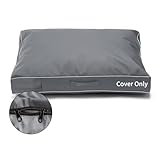 COSHNIBI Dog Bed Covers Replacement Washable,Waterproof Dog Bed Cover with Zip and Carry Handle for Dog/Cat 48''Lx36''Wx4''H-Grey