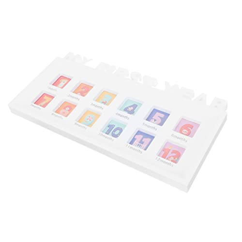Toddmomy Month Growth Photo Frame Picture Holder for First Year Milestones Stylish Design Compact Photo Display Keepsake for Newborns